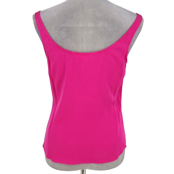 Diane Von Furstenberg Top Womens 10 Pink Yellow Silk Blouse Chiffon Ruffle Front - Picture 2 of 16